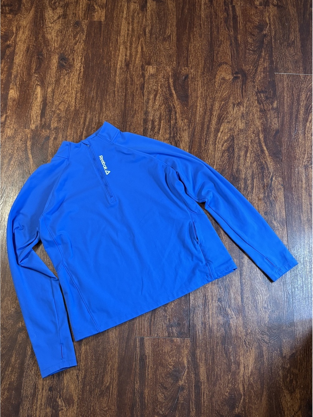 Reebok Quarter Zip Pullover Jacket Blue Athletic Training Top Men’s XL